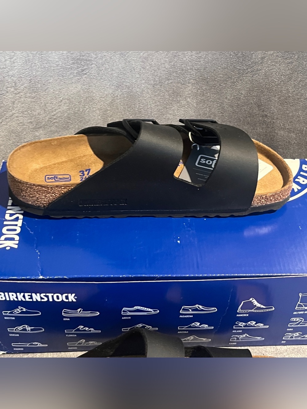 Birkenstock Women’s Arizona Sandals Soft Footbed Black Size 6 US 37 EU - Picture 4 of 12